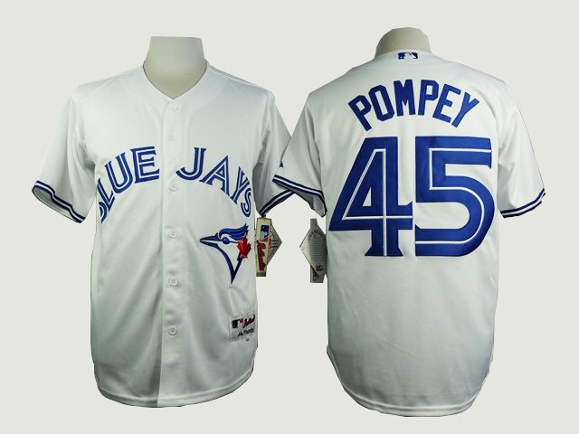 Men Toronto Blue Jays #45 Pompey White MLB Jerseys